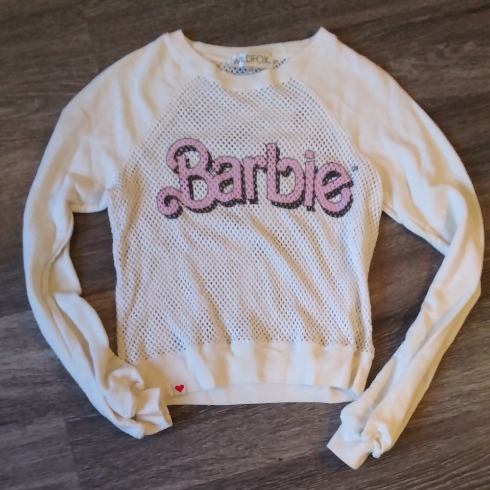 HTF*WILDFOX+BARBIE-Mesh Barbie Sweatshirt Size M
